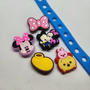 Shoe Charms Minnie Mouse Mickey Mouse Winnie The Pooh Bow Shoe 5 Pc Bracelet
